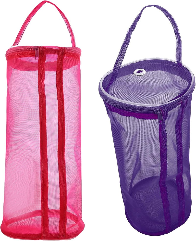 LINYUEARUI 2PCS Yarn Storage Bag,Small Yarn Bag for Mesh Holder，Mesh Knitting Bag Portable Yarn Wool Storage Bag，Knitting Round Ball Organizer,Carry Yarn Ball, Crochet Kits, Sewing Accessory,2color - Image 1